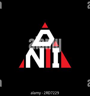 Logo de lettre triangle DNI avec forme de triangle. Monogramme de conception de logo triangle DNI. Modèle de logo vecteur triangle DNI avec couleur rouge. DNI triangul Illustration de Vecteur