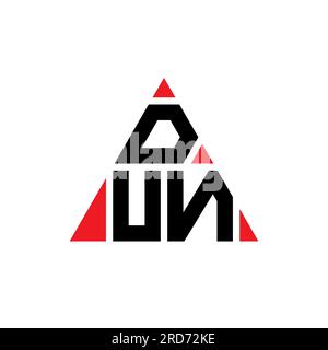 Logo de lettre triangle DUN avec forme de triangle. Monogramme de conception de logo triangle DUN. Modèle de logo vectoriel triangle DUN avec la couleur rouge. DUN triangul Illustration de Vecteur