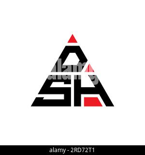 Logo de lettre triangle DSH avec forme de triangle. Monogramme de conception de logo triangle DSH. Modèle de logo vecteur triangle DSH avec couleur rouge. DSH triangul Illustration de Vecteur