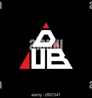 Logo lettre triangle DUB en forme de triangle. Monogramme de logo triangle DUB. Modèle de logo vecteur triangle DUB avec couleur rouge. DUB triangul Illustration de Vecteur