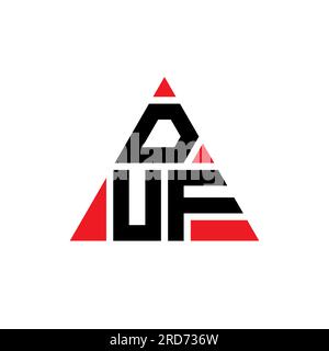 Logo DOUBLE lettre triangle en forme de triangle. Monogramme de logo triangle DUF. Modèle de logo vectoriel triangle DUF avec couleur rouge. DUF triangul Illustration de Vecteur