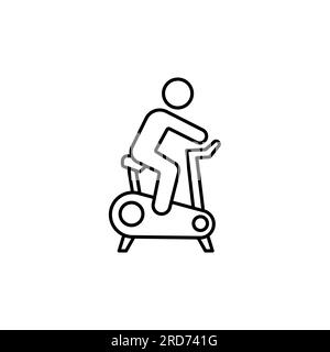 Icône de vélo d'intérieur, signe de vélo stationnaire, pictogramme vélo d'exercice, symbole d'entraînement, concept cardio sain, Illustration vectorielle Illustration de Vecteur