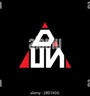 Logo de lettre triangle DUN avec forme de triangle. Monogramme de conception de logo triangle DUN. Modèle de logo vectoriel triangle DUN avec la couleur rouge. DUN triangul Illustration de Vecteur
