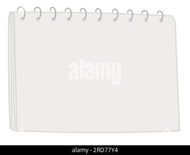 Page de bloc-notes vierge avec classeur, vecteur de carnet d'esquisses Illustration de Vecteur