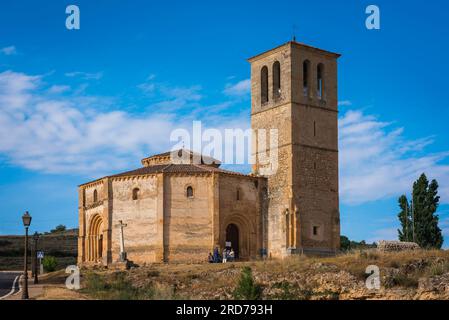 Segovia Vera Cruz, vue de l'église circulaire de Vera Cruz à Ségovie construite par l'ordre des Templiers à la fin du 12e siècle, Espagne Banque D'Images