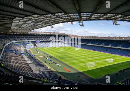 Edimbourg, Royaume-Uni. 19 juillet 2023. La scène est prête pour le match amical de pré-saison au Murrayfield Stadium, Édimbourg. Le crédit photo devrait se lire : Neil Hanna/Sportimage crédit : Sportimage Ltd/Alamy Live News Banque D'Images