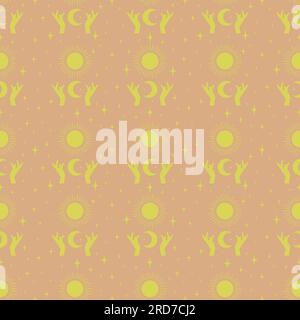 Vector Seamless pattern de fond mystique astrologique avec des planètes Illustration de Vecteur