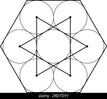 graphique en étoile hexagonal. Eléments de conception vectoriels de géométrie effrayée. Cette religion, philosophie et spiritualité symboles. le monde de la géométrie. Illustration de Vecteur