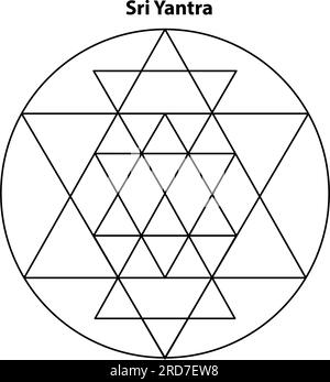 graphique yantra. Eléments de conception vectoriels de géométrie effrayée. Cette religion, philosophie et spiritualité symboles. le monde de la géométrie avec notre complexe Illustration de Vecteur