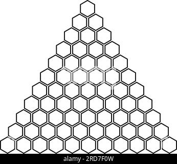 Graphique pyramidal hexagonal. Eléments de conception vectoriels de géométrie effrayée. ligne fine géométrique. isolé sur fond blanc. le monde de la géométrie. Illustration de Vecteur