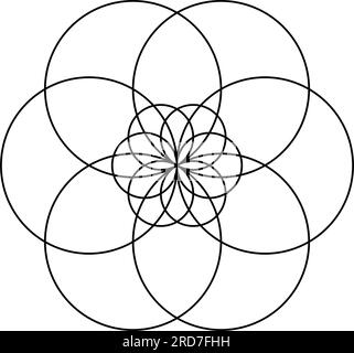 fleur de vie. Eléments de conception vectoriels de géométrie effrayée. Cette religion, philosophie et spiritualité symboles. le monde de la géométrie avec notre complexe Illustration de Vecteur