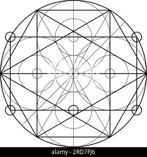 Eléments de conception vectorielle de géométrie sacrée. Cette religion, philosophie et spiritualité symboles. le monde de la géométrie avec nos illustrations complexes. Illustration de Vecteur