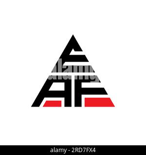 Logo de lettre triangle EAF avec forme de triangle. Monogramme de logo triangle EAF. Modèle de logo vectoriel triangle EAF avec couleur rouge. EAF triangul Illustration de Vecteur