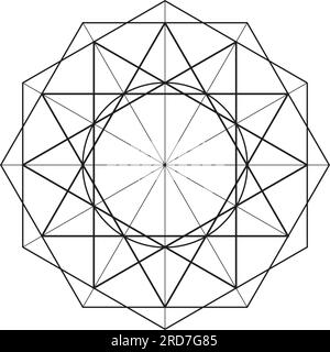 Graphique hexagonal. Eléments de conception vectoriels de géométrie effrayée. ligne fine géométrique. isolé sur fond blanc. le monde de la géométrie. Illustration de Vecteur