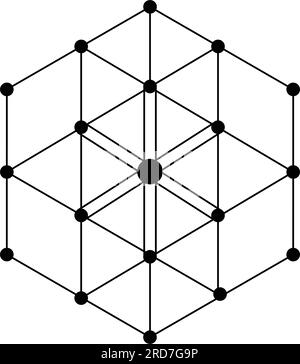 Graphique hexagonal. Eléments de conception vectoriels de géométrie effrayée. ligne fine géométrique. isolé sur fond blanc. le monde de la géométrie Illustration de Vecteur