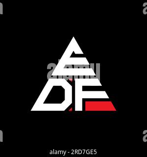 Logo de lettre triangle EDF avec forme de triangle. Monogramme de conception de logo triangle EDF. Modèle de logo vectoriel triangle EDF avec couleur rouge. EDF triangul Illustration de Vecteur