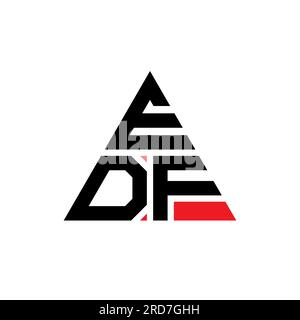 Logo de lettre triangle EDF avec forme de triangle. Monogramme de conception de logo triangle EDF. Modèle de logo vectoriel triangle EDF avec couleur rouge. EDF triangul Illustration de Vecteur