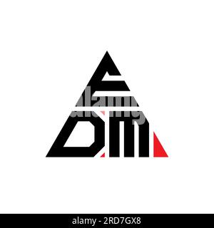 Conception de logo de lettre triangle EDM avec forme de triangle. Monogramme de conception de logo triangle EDM. Modèle de logo vecteur triangle EDM avec couleur rouge. EDM triangul Illustration de Vecteur