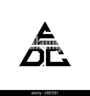 Logo de lettre triangle EDC avec forme de triangle. Monogramme de conception de logo triangle EDC. Modèle de logo vecteur triangle EDC avec couleur rouge. EDC triangul Illustration de Vecteur