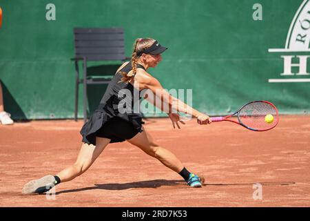 Budapest, Hongrie. 19 juillet 2023. Tamara Korpatsch (GER) lors de la troisième journée du tournoi WTA250 Hungarian Gran Prix tennis le 19 juillet 2023 au Romai Teniszakademia, Budapest, Hongrie crédit : Independent photo Agency/Alamy Live News Banque D'Images