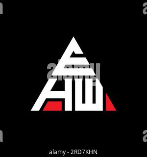 Logo de lettre triangle EHW avec forme de triangle. Monogramme de logo triangle EHW. Modèle de logo vecteur triangle EHW avec couleur rouge. EHW triangul Illustration de Vecteur