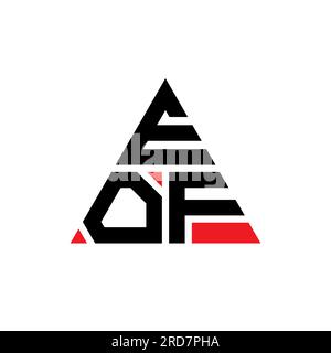 Logo de lettre triangle EOF avec forme de triangle. Monogramme de conception de logo triangle EOF. Modèle de logo vecteur triangle EOF avec couleur rouge. EOF triangul Illustration de Vecteur