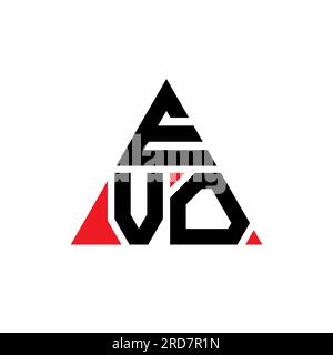 Logo de lettre triangle EVO avec forme de triangle. Monogramme de logo triangle EVO. Modèle de logo vecteur triangle EVO avec couleur rouge. EVO triangul Illustration de Vecteur