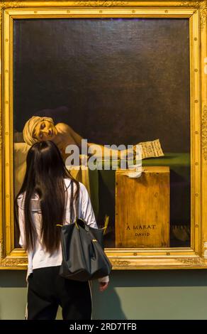 Jacques-Louis David peignant la mort de Marat, Musée des maîtres anciens, Musées royaux des Beaux-Arts de Belgique, Bruxelles, Belgique Banque D'Images