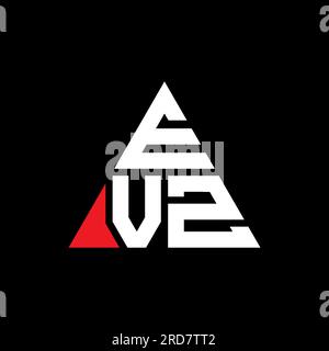 Logo de lettre triangle EVZ avec forme de triangle. Monogramme de logo triangle EVZ. Modèle de logo vectoriel triangle EVZ avec couleur rouge. EVZ triangul Illustration de Vecteur