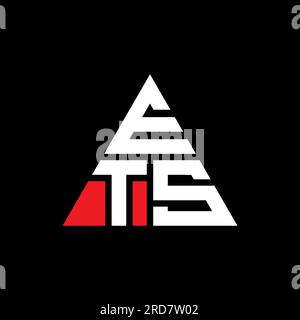 Logo de lettre triangle ETS avec forme de triangle. Monogramme de logo triangle ETS. Modèle de logo vecteur triangle ETS avec couleur rouge. ETS triangul Illustration de Vecteur