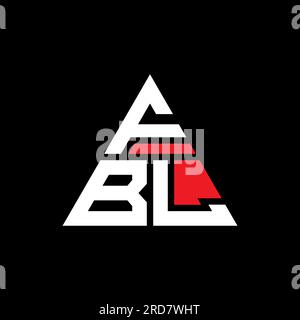 Logo de lettre triangle FBL avec forme de triangle. Monogramme de logo triangle FBL. Modèle de logo vecteur triangle FBL avec couleur rouge. FBL triangul Illustration de Vecteur