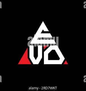 Logo de lettre triangle EVO avec forme de triangle. Monogramme de logo triangle EVO. Modèle de logo vecteur triangle EVO avec couleur rouge. EVO triangul Illustration de Vecteur