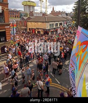 Manchester Pride - Canal Street / Bloom Street, Manchester, Angleterre, Royaume-Uni, M1 3EZ Banque D'Images