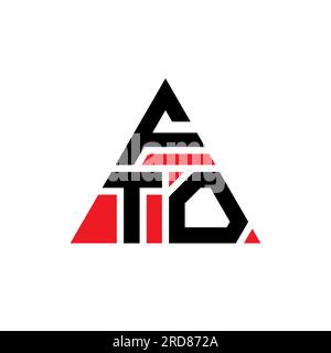 Logo de lettre triangle FTO avec forme de triangle. Monogramme de logo triangle FTO. Modèle de logo vecteur triangle FTO avec couleur rouge. FTO triangul Illustration de Vecteur