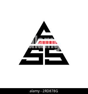 Logo lettre triangle FSS avec forme de triangle. Monogramme de logo triangle FSS. Modèle de logo vecteur triangle FSS avec couleur rouge. FSS triangul Illustration de Vecteur