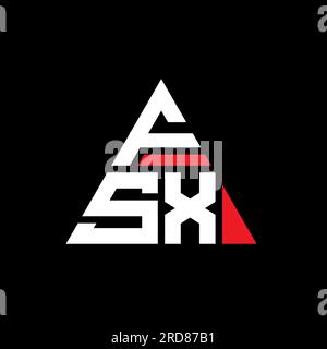 Logo de lettre triangle FSX avec forme de triangle. Monogramme de logo triangle FSX. Modèle de logo vectoriel de triangle FSX avec la couleur rouge. FSX triangul Illustration de Vecteur