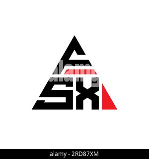 Logo de lettre triangle FSX avec forme de triangle. Monogramme de logo triangle FSX. Modèle de logo vectoriel de triangle FSX avec la couleur rouge. FSX triangul Illustration de Vecteur