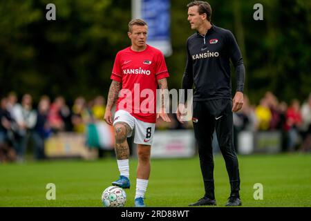 Dirkshorn, pays-Bas. 19 juillet 2023. DIRKSHORN, PAYS-BAS - JUILLET 19 : Jordy Clasie de l'AZ Alkmaar regarde pendant le match amical de pré-saison entre AZ et Norwich City FC au V.V. Dirkshorn le 19 juillet 2023 à Dirkshorn, pays-Bas (photo de Patrick Goosen/Orange Pictures) crédit : Orange pics BV/Alamy Live News Banque D'Images