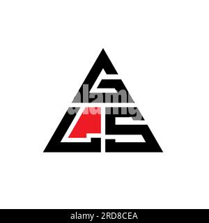Logo lettre triangle GLS en forme de triangle. Monogramme de logo triangle GLS. Modèle de logo vecteur triangle GLS avec couleur rouge. GLS triangul Illustration de Vecteur