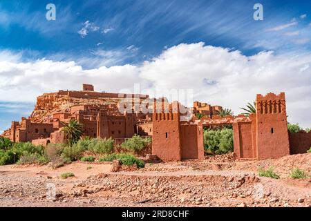 Bâtiments anciens dans le ksar d'ait Ben Haddou, site du patrimoine mondial de l'UNESCO, province de Ouarzazate, Maroc, Afrique du Nord, Afrique Banque D'Images
