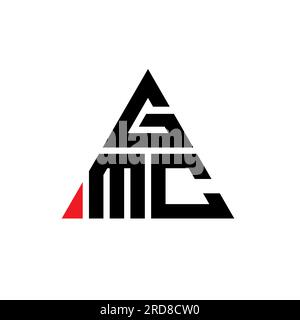 Logo GMC en forme de triangle. Monogramme de logo triangulaire GMC. Modèle de logo vecteur triangle GMC avec couleur rouge. Triangul de GMC Illustration de Vecteur