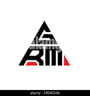 Logo de lettre triangle GRM avec forme de triangle. Monogramme de logo triangle GRM. Modèle de logo vecteur triangle GRM avec couleur rouge. GRM triangul Illustration de Vecteur