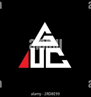 Logo de lettre triangle GUC avec forme de triangle. Monogramme de conception de logo de triangle de GUC. Modèle de logo vecteur triangle GUC avec couleur rouge. GUC triangul Illustration de Vecteur
