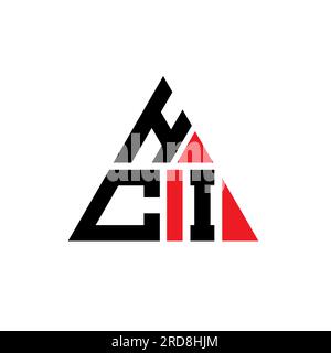 Conception de logo de lettre triangle HCI avec forme de triangle. Monogramme de conception de logo de triangle HCI. Modèle de logo vecteur triangle HCI avec couleur rouge. HCI triangul Illustration de Vecteur