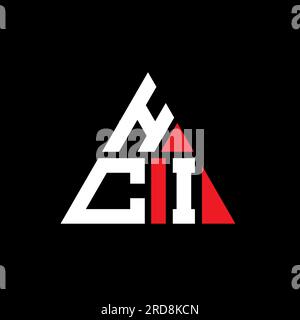 Conception de logo de lettre triangle HCI avec forme de triangle. Monogramme de conception de logo de triangle HCI. Modèle de logo vecteur triangle HCI avec couleur rouge. HCI triangul Illustration de Vecteur