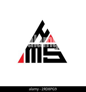 Logo de lettre triangle HMS avec forme de triangle. Monogramme de logo triangle HMS. Modèle de logo vecteur triangle HMS avec couleur rouge. HMS triangul Illustration de Vecteur