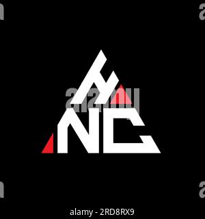 Logo de lettre triangle HNC avec forme de triangle. Monogramme de conception de logo triangle HNC. Modèle de logo vecteur triangle HNC avec couleur rouge. HNC triangul Illustration de Vecteur