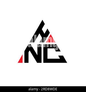 Logo de lettre triangle HNC avec forme de triangle. Monogramme de conception de logo triangle HNC. Modèle de logo vecteur triangle HNC avec couleur rouge. HNC triangul Illustration de Vecteur