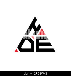 Logo de lettre triangle HOE avec forme de triangle. Monogramme de logo de triangle de HOE. Modèle de logo vecteur triangle HOE avec couleur rouge. HOE triangul Illustration de Vecteur