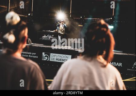 Pirineos sur se inunda de rap con Rapsusklei y Los Chicos del Maiz. Banque D'Images